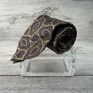 Brooks Brothers Makers USA Geometric Shapes Silk Neck Tie Woven Vintage